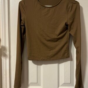 SHEIN Chocolate Brown Long Sleeve Top
